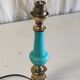 Lamp base in brass and turquoise opaline - mid 20th century.