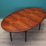Table ovale en palissandre, années 1950, design danois, designer : Arne Vodder, productio