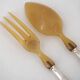Ercuis Pompadour, set of 4 serving utensils, for stew and salad, silver-plated metal.