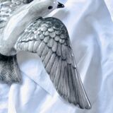 Handmade ceramic turtledove bird wall statuette