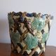 Ivy pot cache in barbotine onnaing art nouveau
