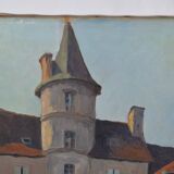 Louis Georges ALATERRE (19th-20th century) "La halle de Martel (Lot)" Oil on canvas signed