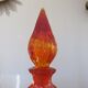 Empoli Italy decanter in orange structured glass 60s 70s