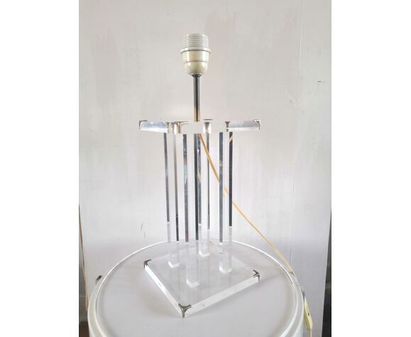 Pied de lampe design David Lange modèle Cristale années 70