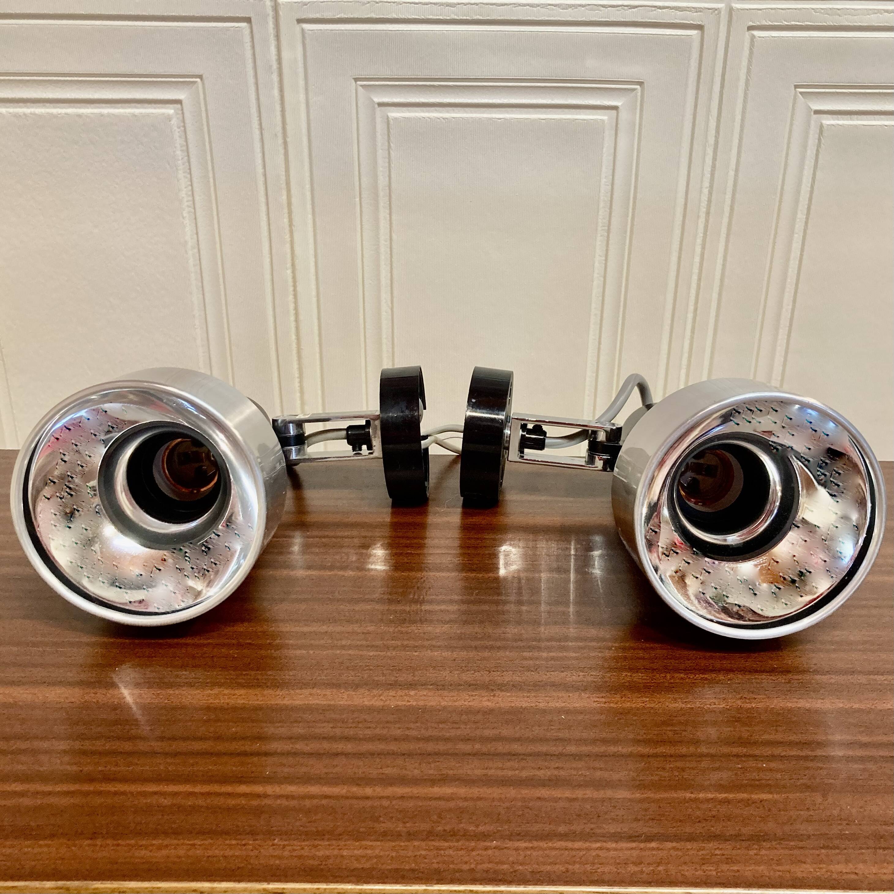 PAIR OF MODULAR SCANDINAVIAN DESIGN WALL LIGHTS 1960.