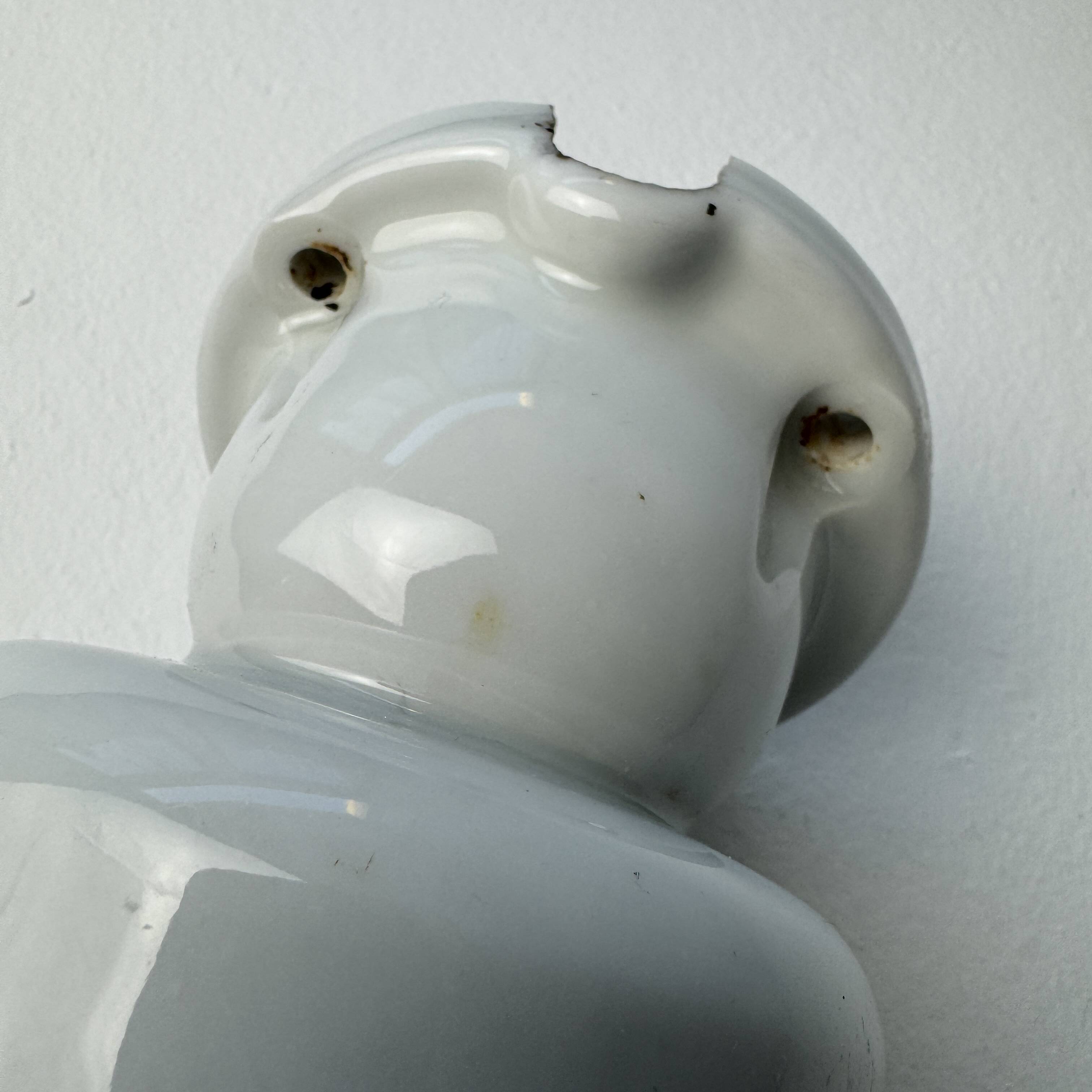 Antique ceramic & vintage opaline wall light