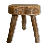 Country stool made of solid elm wood