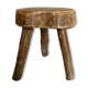Country stool made of solid elm wood