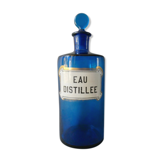 Bottle, pharmacy bottle in blue blown glass