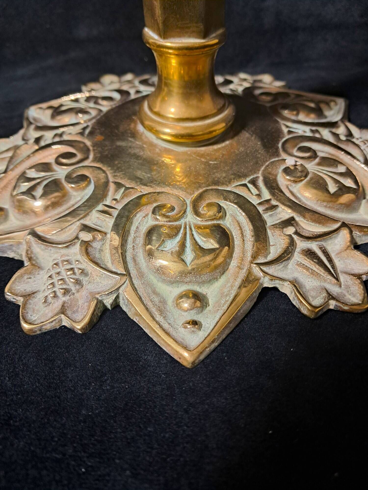 Art Nouveau Style Brass Lamp Base