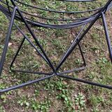 Pair of round chairs in black tubular steel 1960