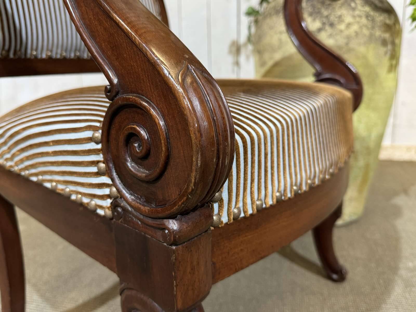 19th Century Restoration Armchair in Mahogany