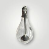 Vintage crystal and chrome metal duck carafe