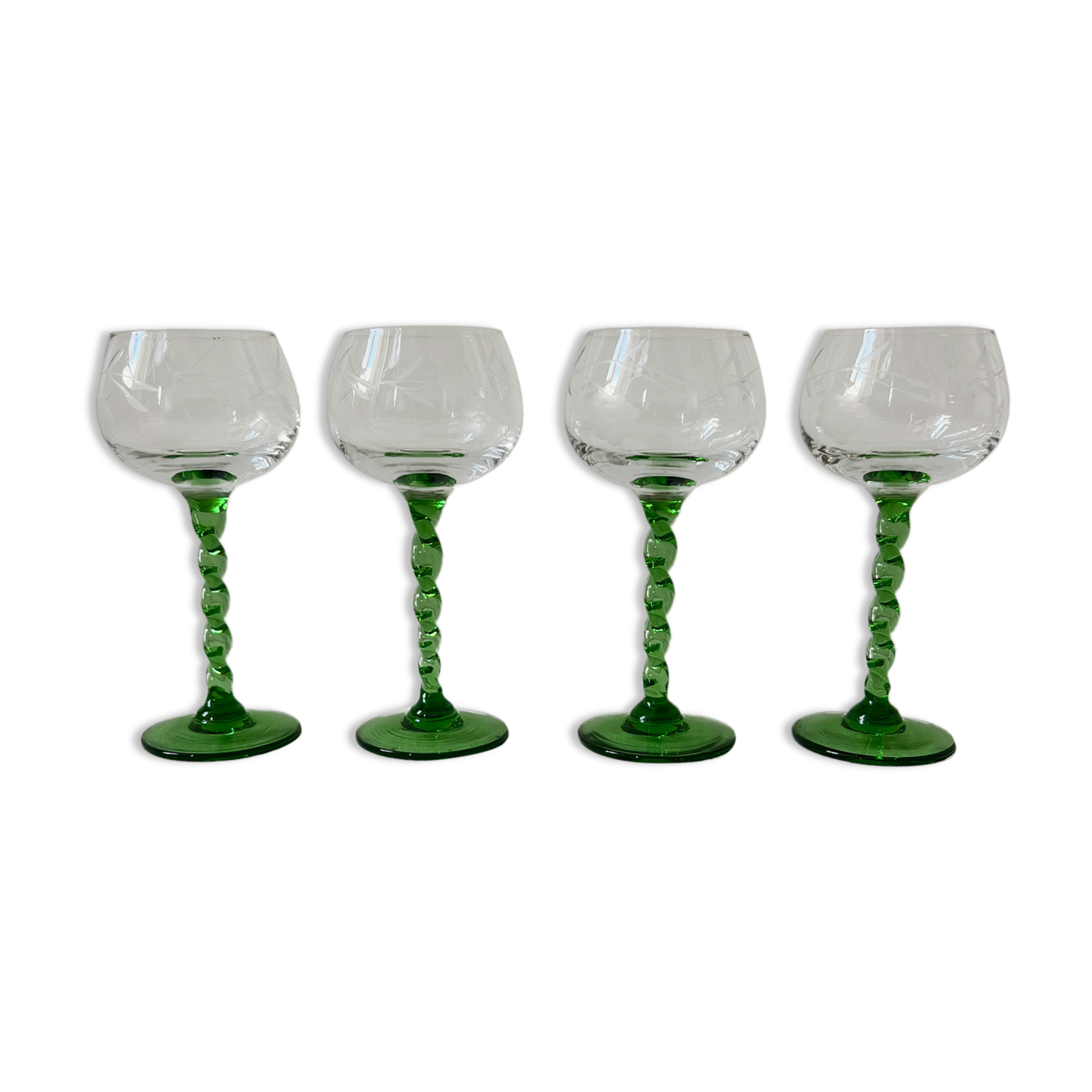 4 Alsace wine glasses cluster décor