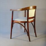 Art Deco desk chair by Fischel in bentwood and leather, 1925