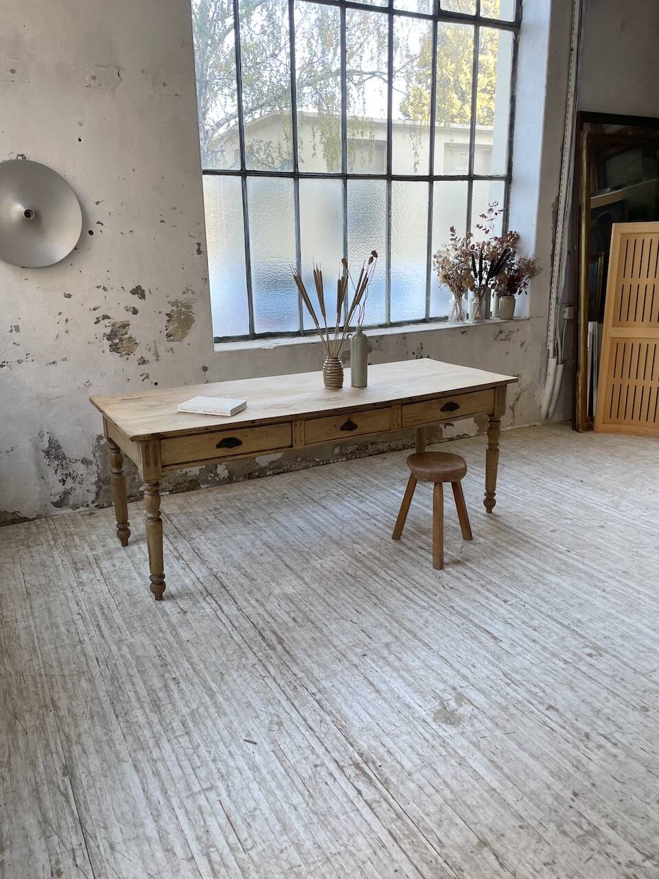 2m walnut drapery farmhouse table