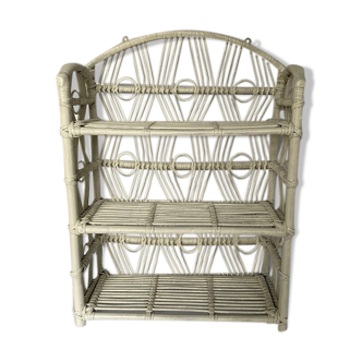 White rattan shelf