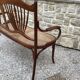 Sofa bench in curved wood and rattan fischel
