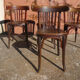 Set of 4 bistro chairs in curved wood Thonet