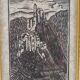 Lithograph print signed Herte landscape view 90/250