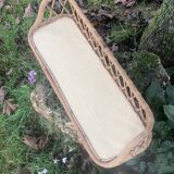 Antique rattan wall shelf
