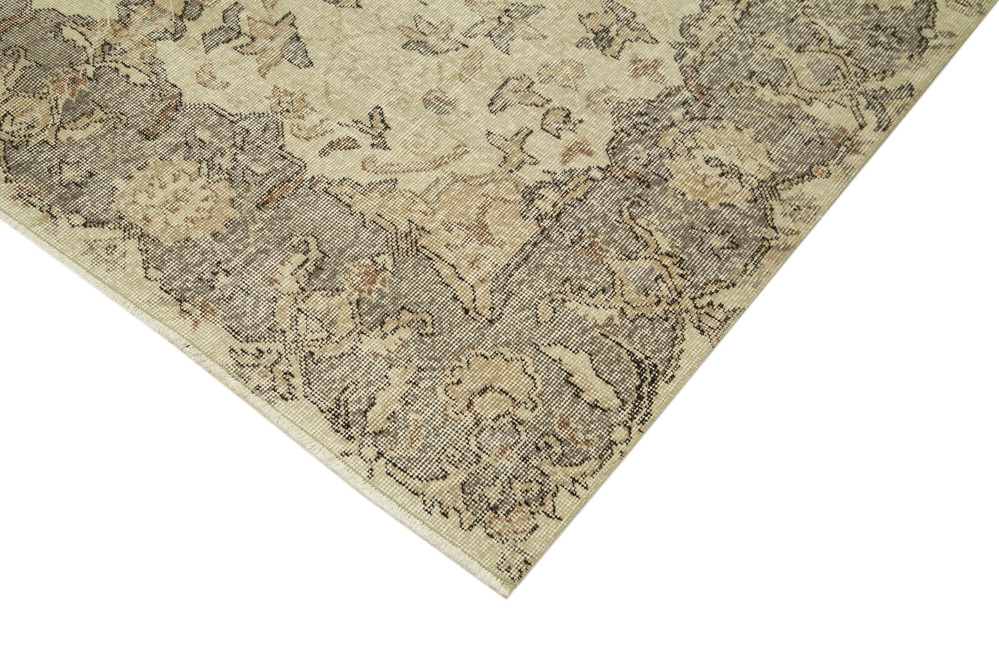 Handmade antique oriental beige rug 187 cm x 300 cm