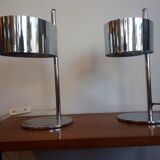 Paire de lampes chromées