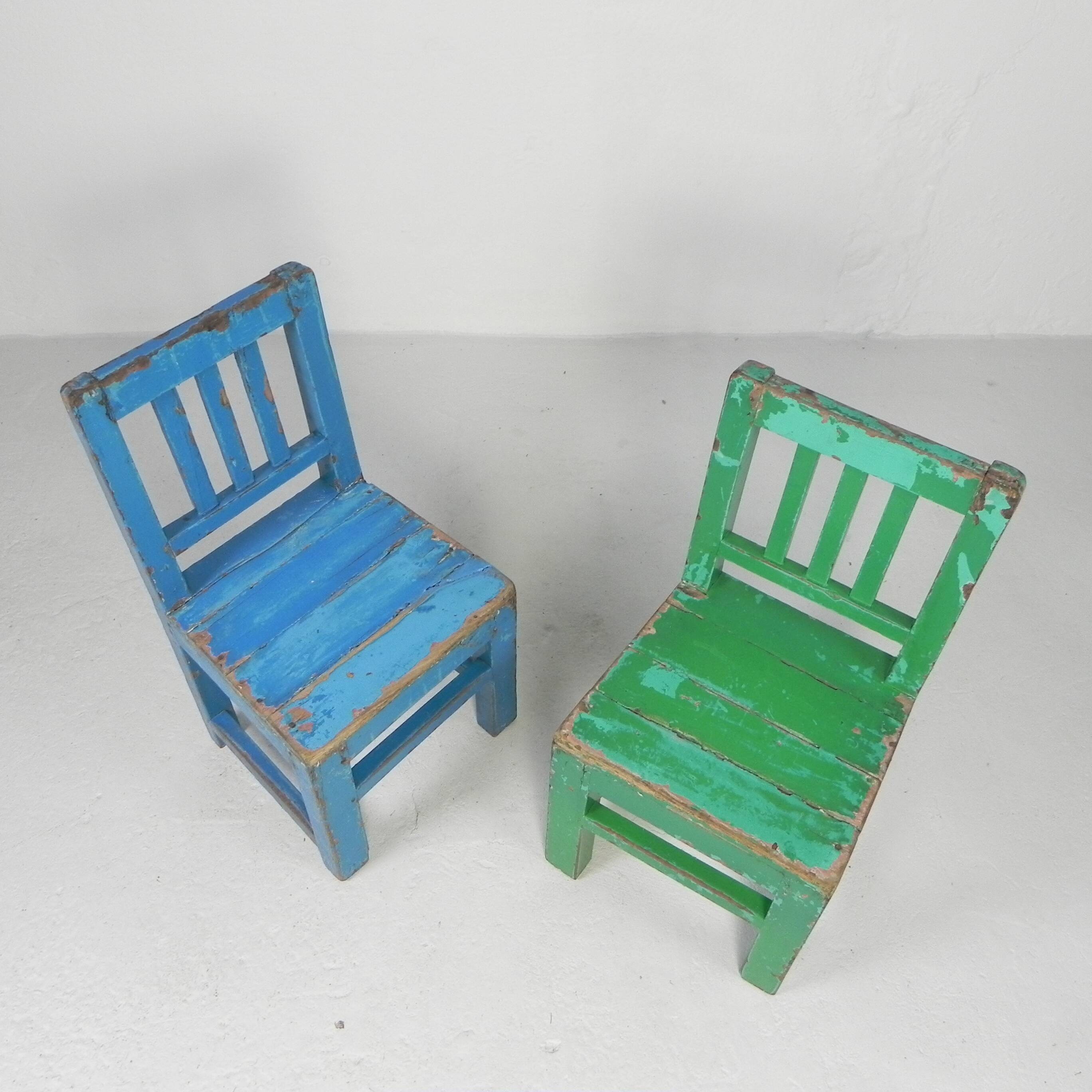 Set of 2 vintage children's chairs, 1950s