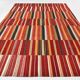 Red & Green Striped Pattern Turkish Kilim Rug, 270x383Cm