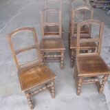 Set of 6 country chairs in solid oak