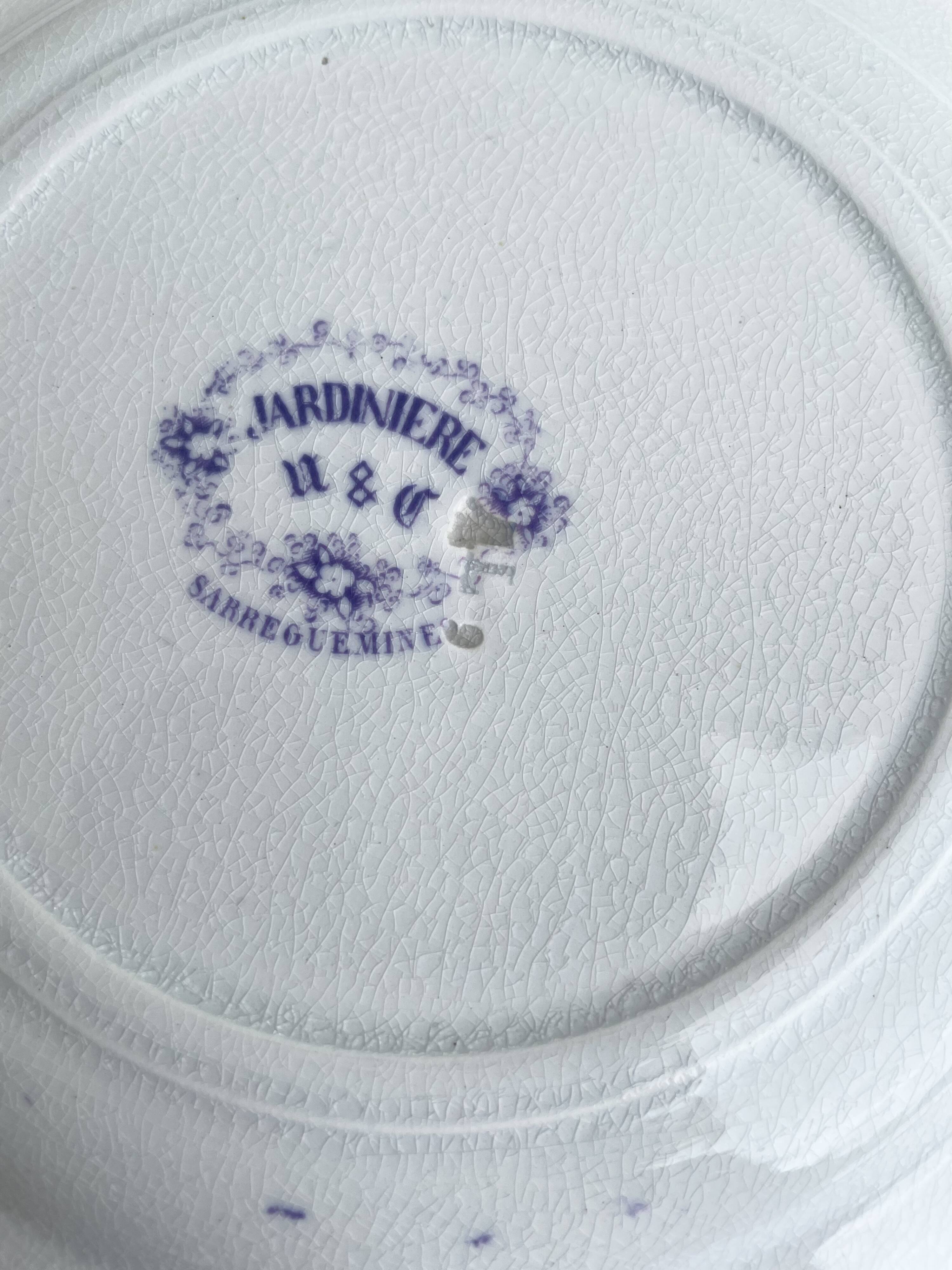 Dessert plates Sarreguemines model Jardinière 19th century