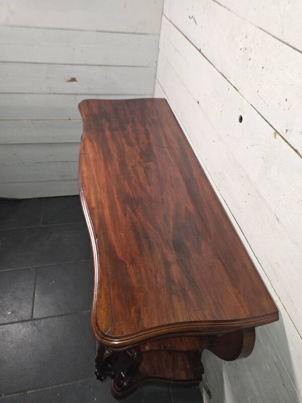 Console galbées Napoléon III XIXe en acajou