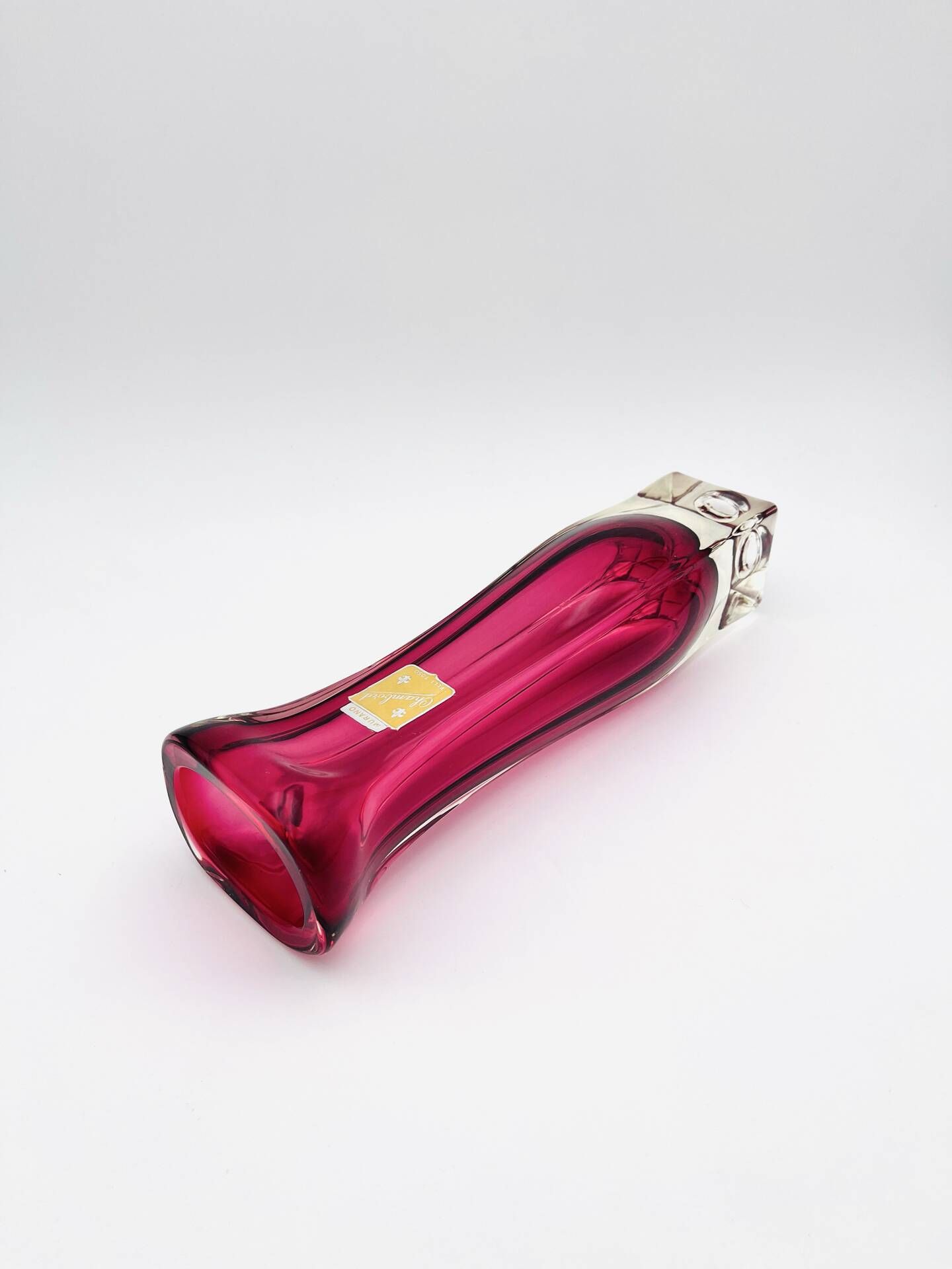 Murano Vase Fratelli Toso Chambord Sommerso Red Labelled 35cm