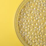 Large Vintage Pressed Glass Fruit Bowl / Rare Clear Glass Centerpiece