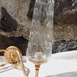 Wall lamp in gilded metal and glass