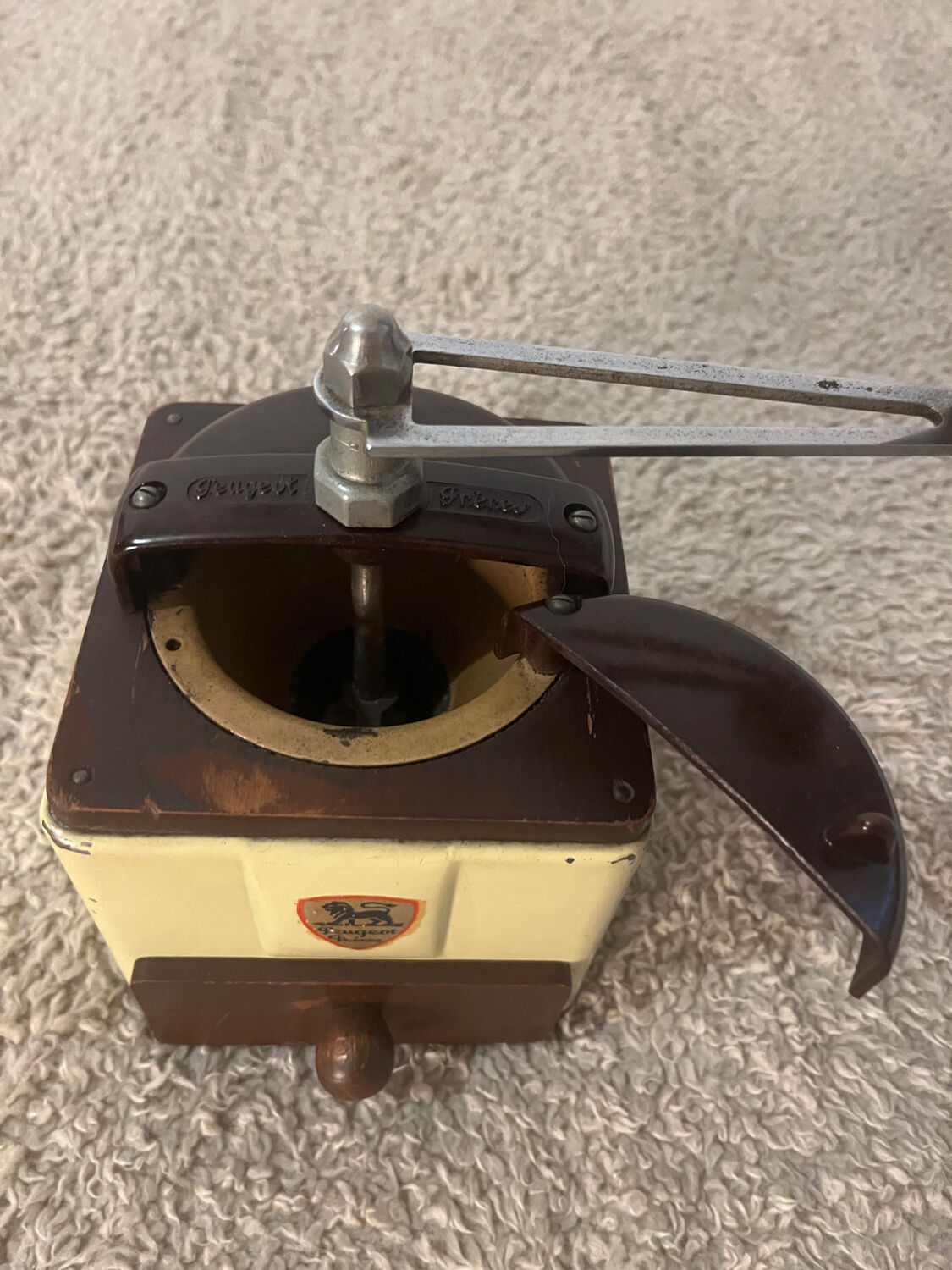 Peugeot wood metal coffee grinder