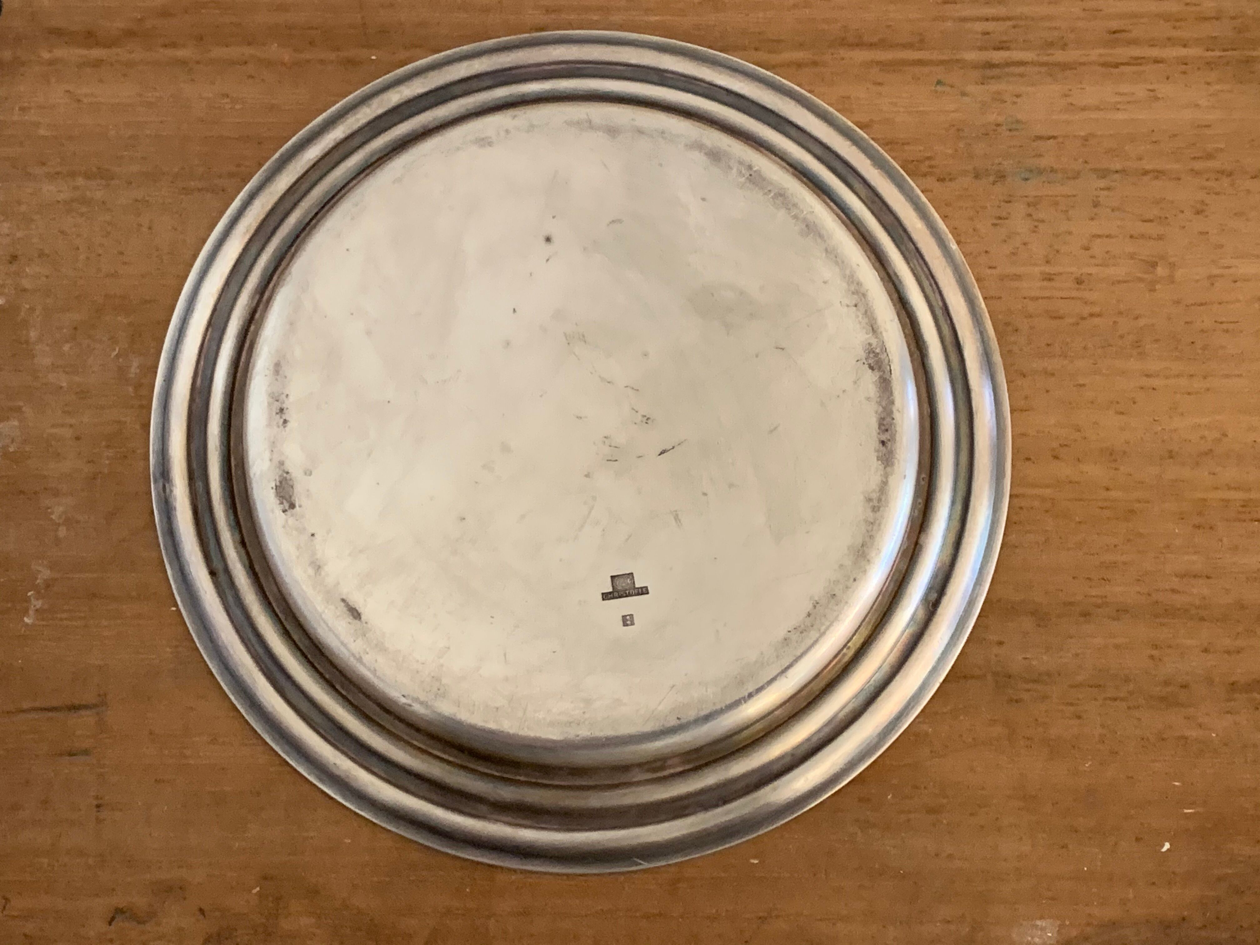 Christofle bottle underside in art deco silver metal