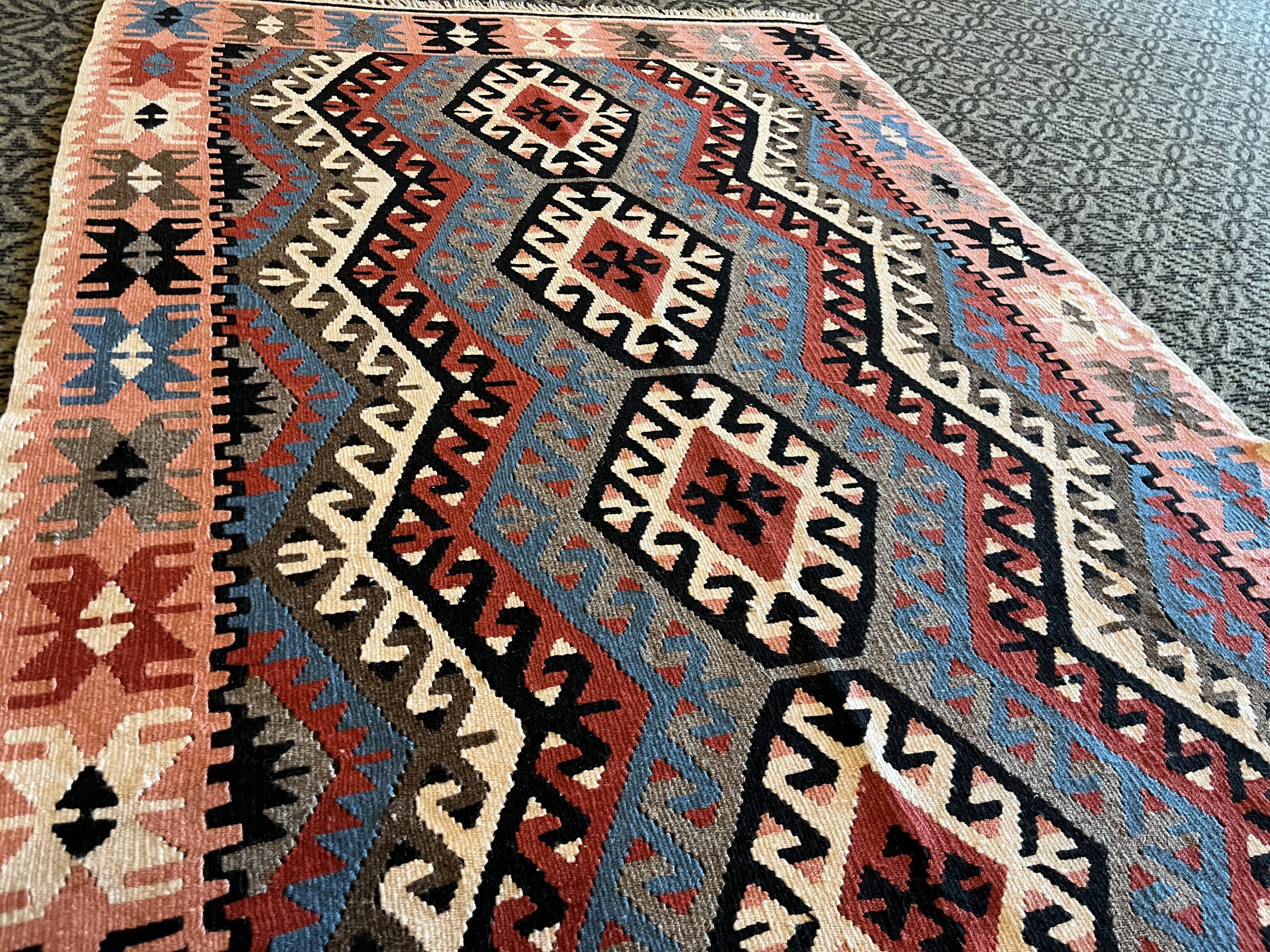 Handmade Colorful Kelim Carpet