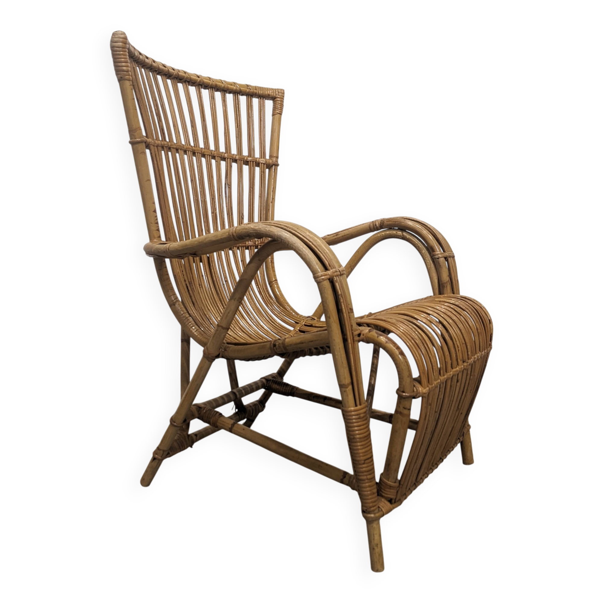 1970s rattan armchair