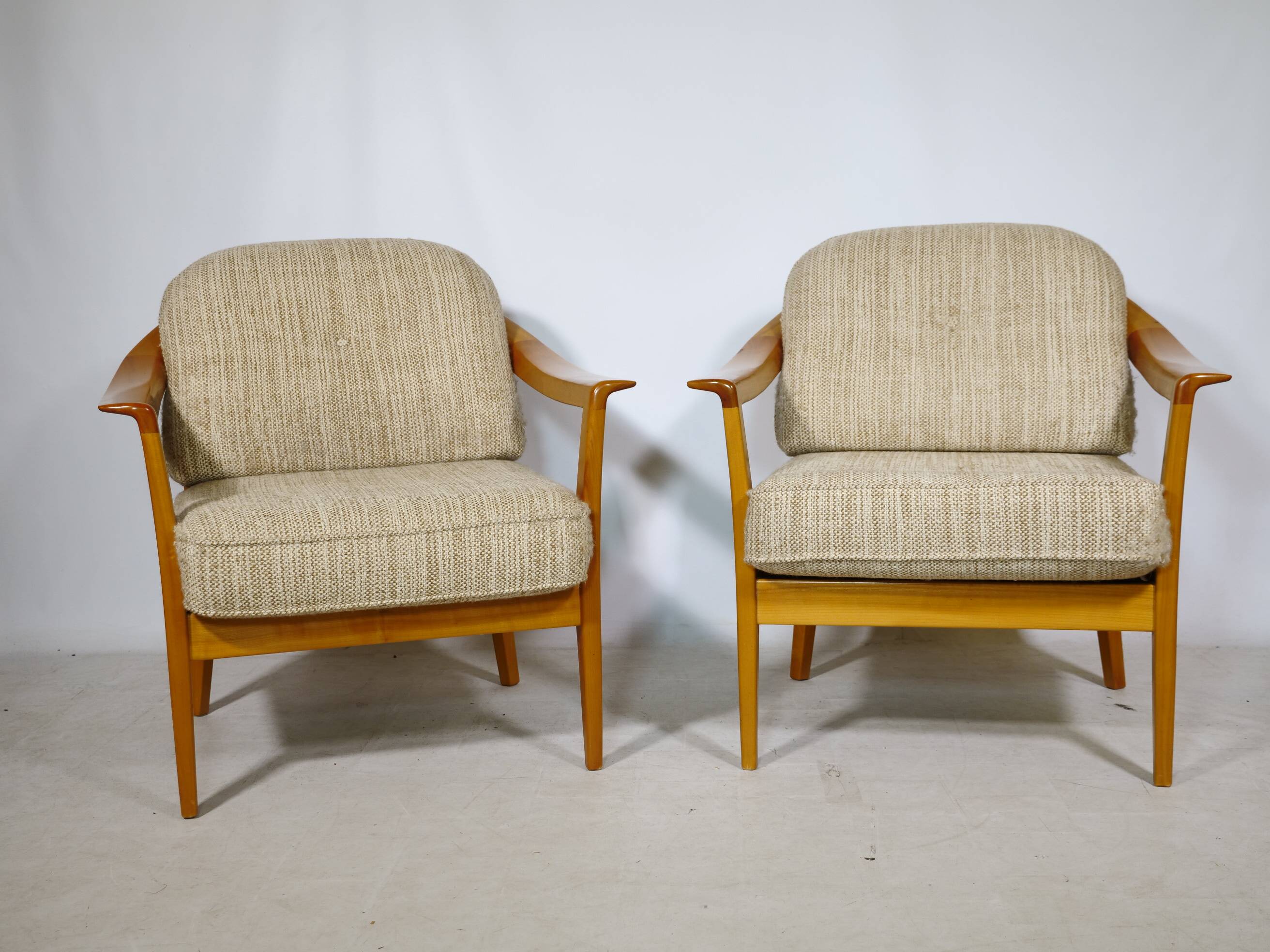 Cherrywood Club Chairs by Klaus Warzecha for Wilhelm Knoll, Set of 2, 1970s