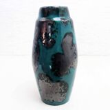 Vintage ceramic vase with enamel and glaze