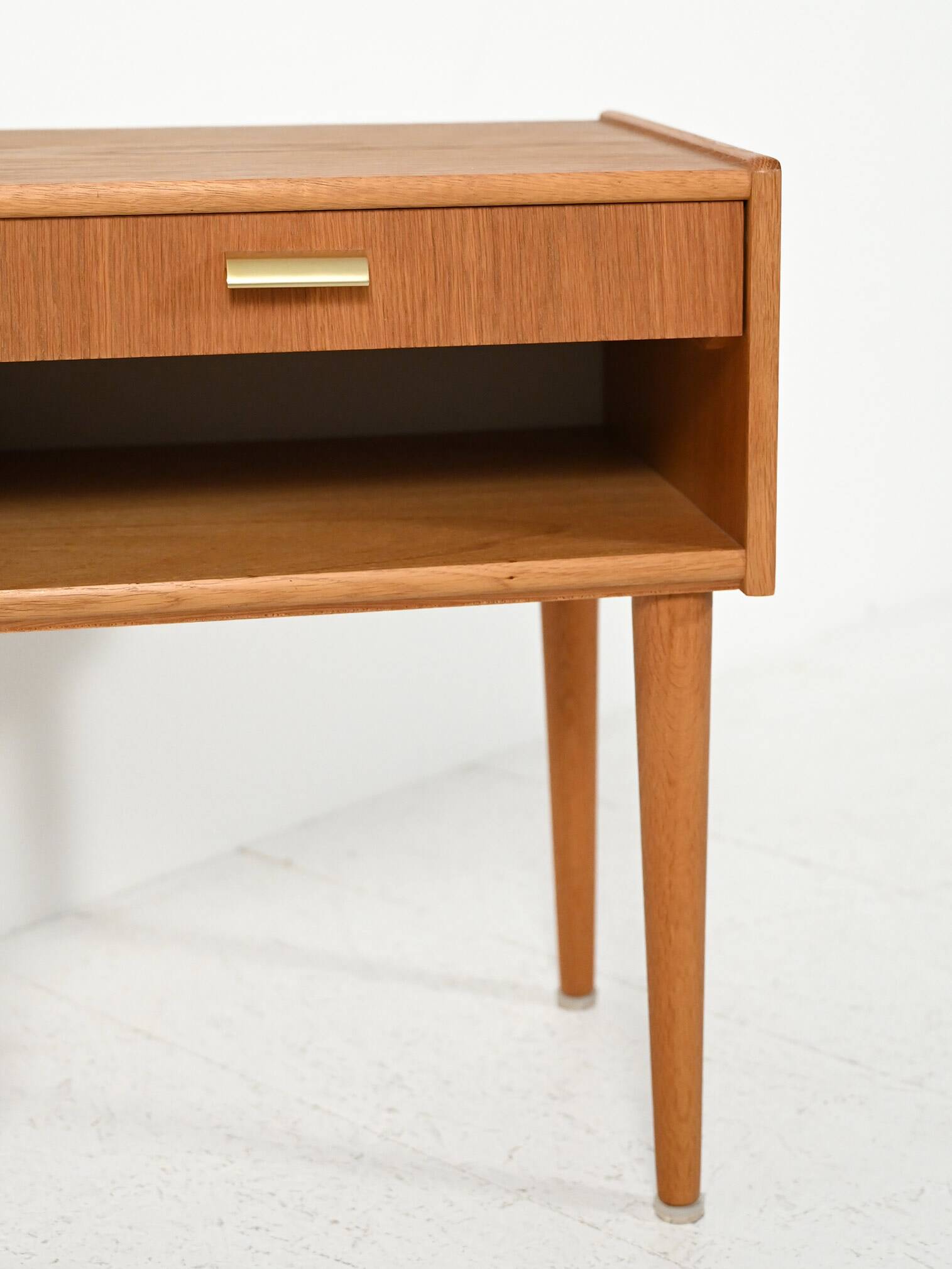 Scandinavian vintage bedside table with brass handle