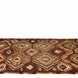 5x9 Dark Red & Cream Turkish Antique Kilim Rug, 150x271Cm