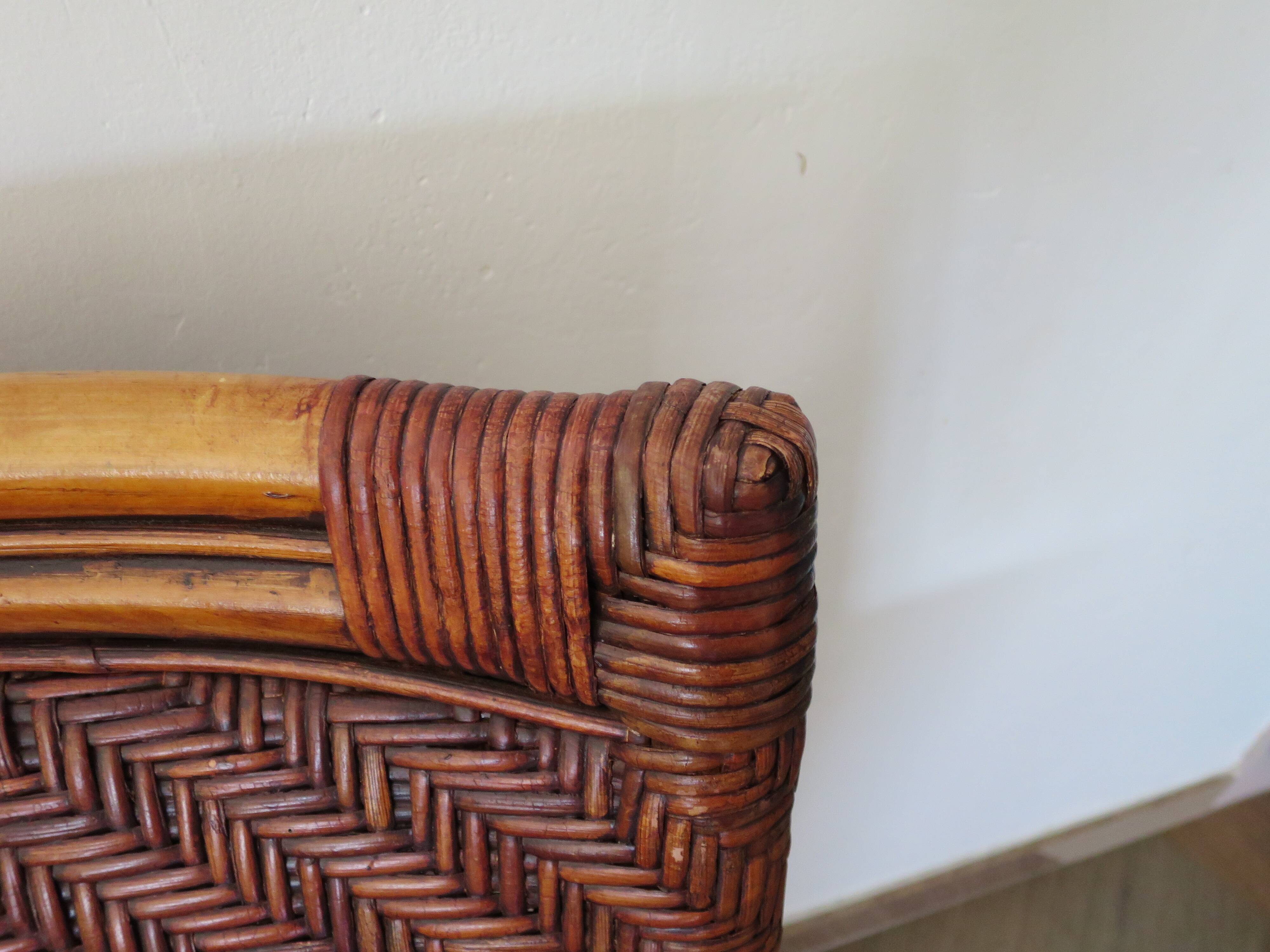 Woven rattan armchair, 1980s