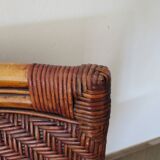 Woven rattan armchair, 1980s