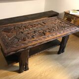 Carved Senegalese coffee table