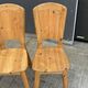 Ensemble de 4 chaises vintage en pin massif