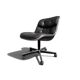 Charles Pollock Knoll office chair in black leather without armrests.