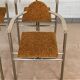 Set of 4 Belgo Chrom steel armchairs with bouclé