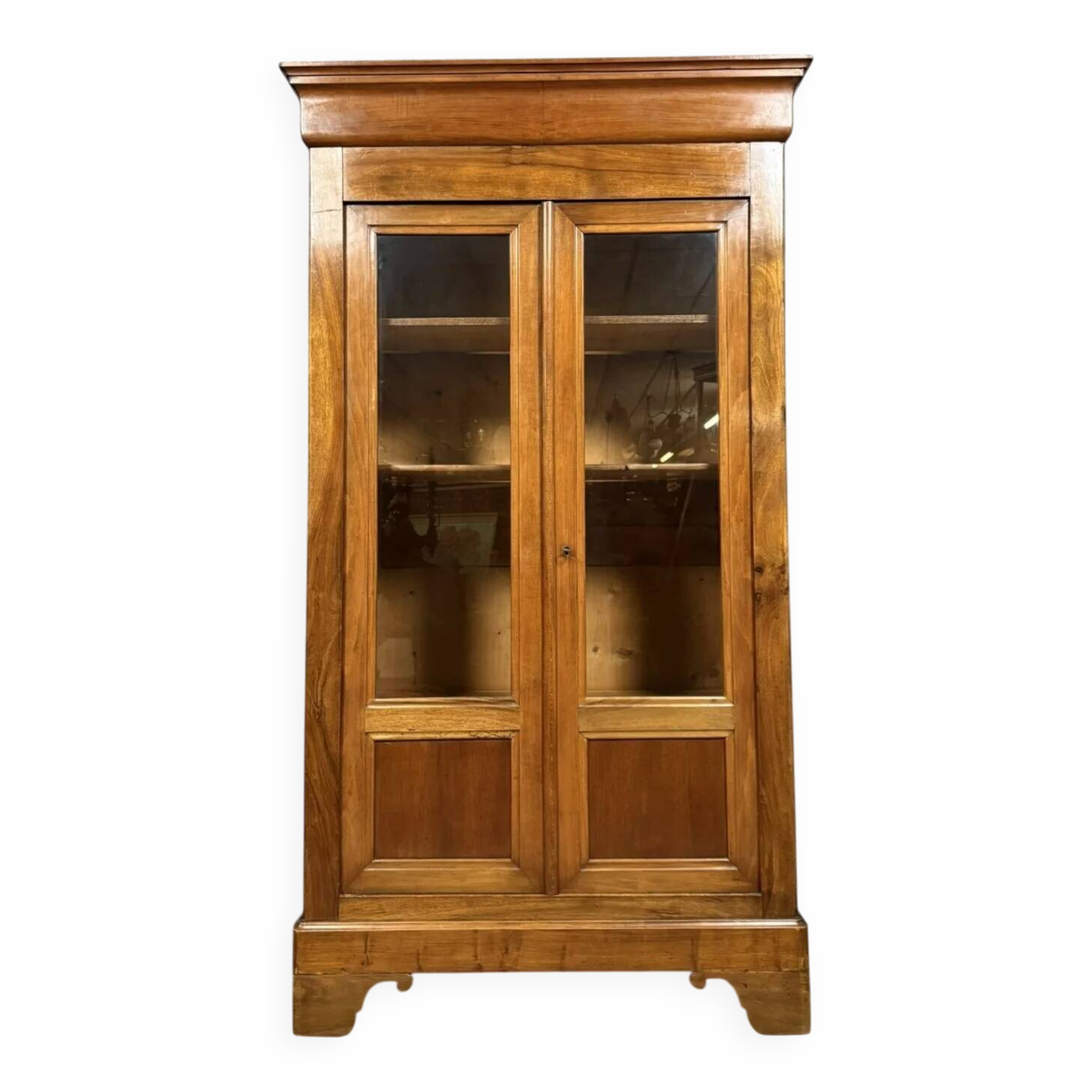 Parisian library, Louis Philippe period, in walnut, circa 1830